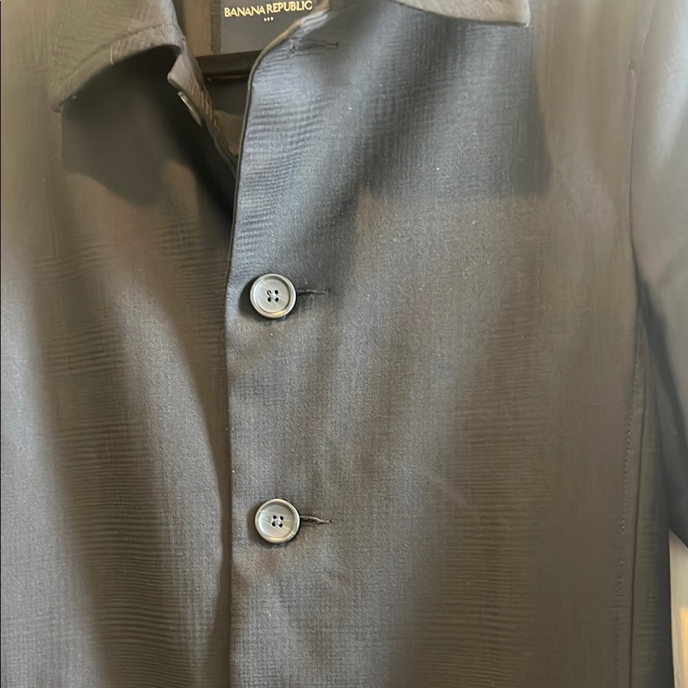 Banana Republic Black Trench Coat Tailored Elegance - Picture 4 of 5